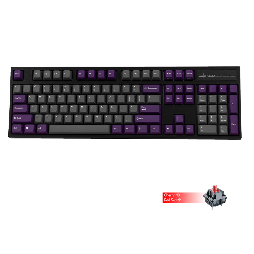 Leopold FC900R with Grey &amp; Purple Key Caps