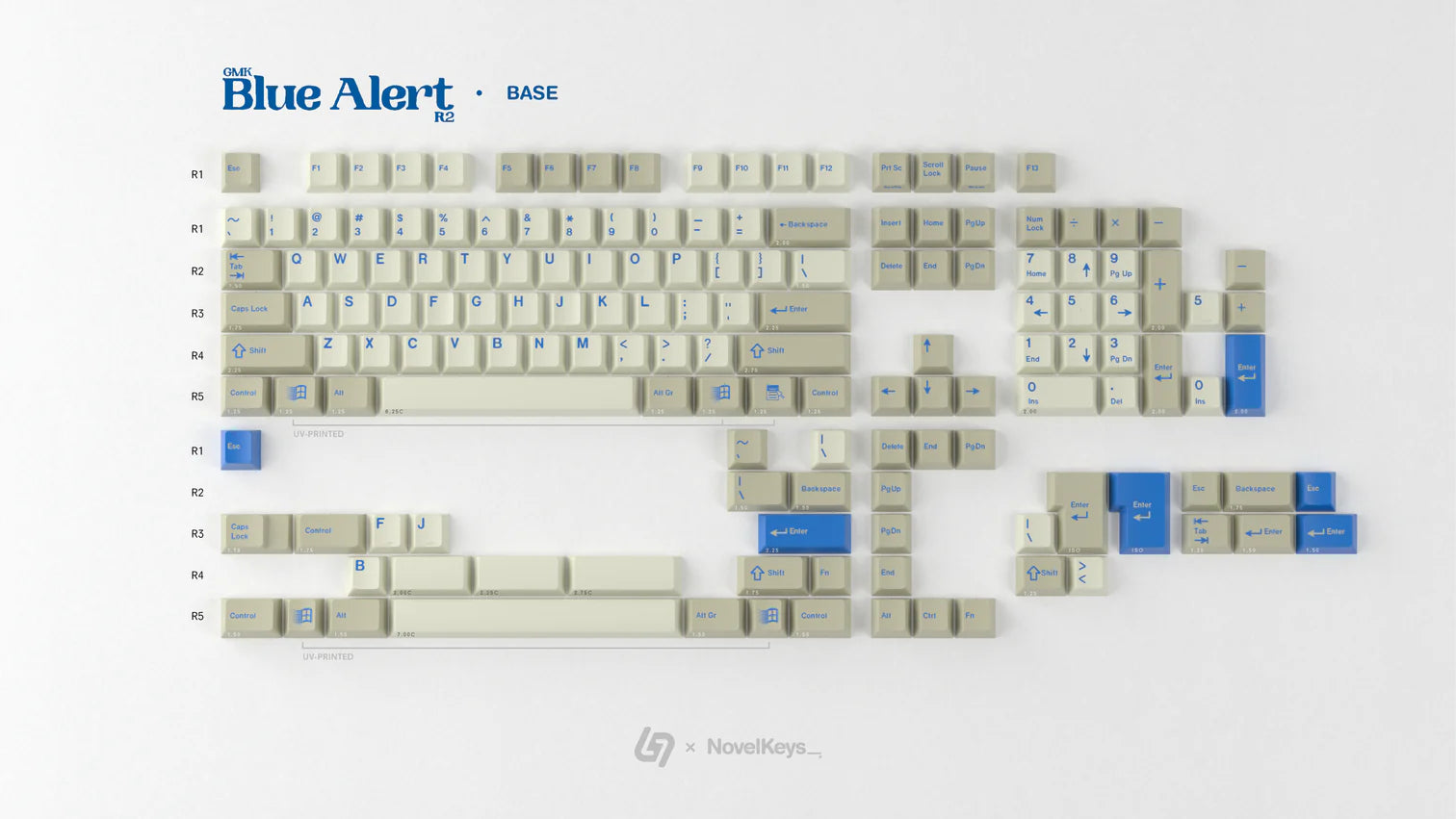 GMK CYL Blue Alert R2 Keycaps