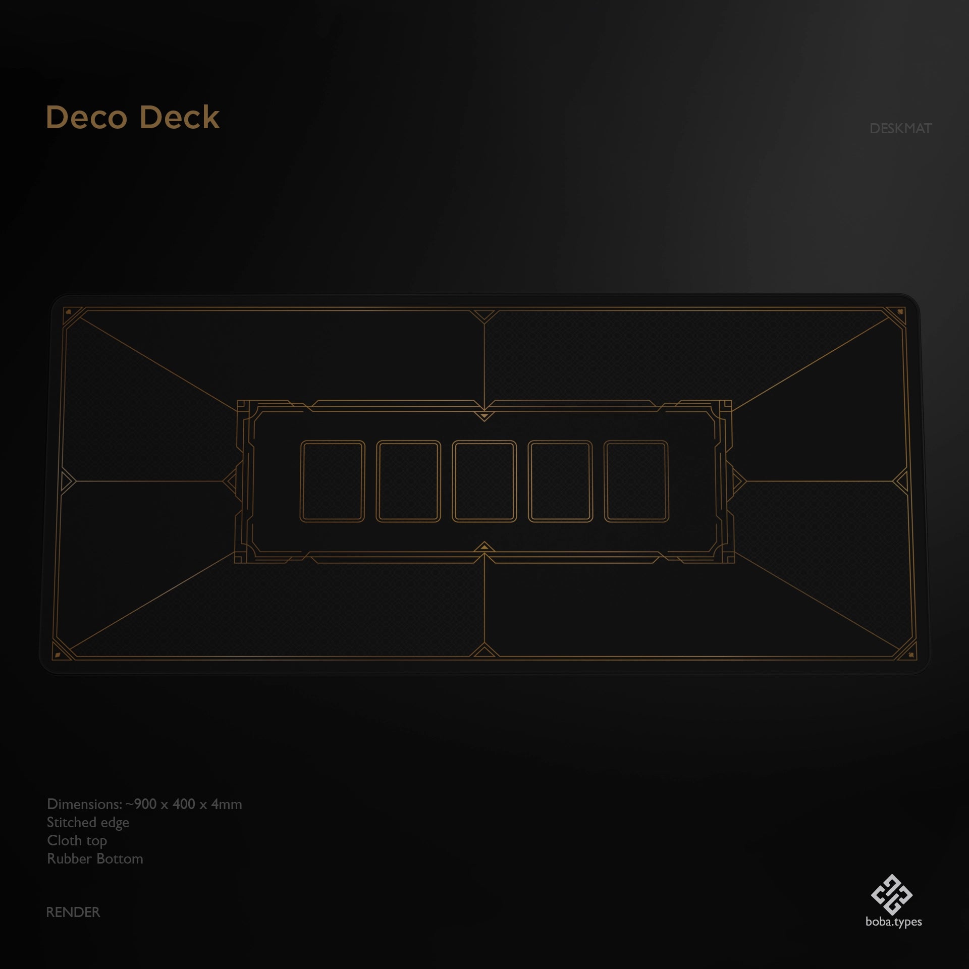 Deskmat - Black & Gold