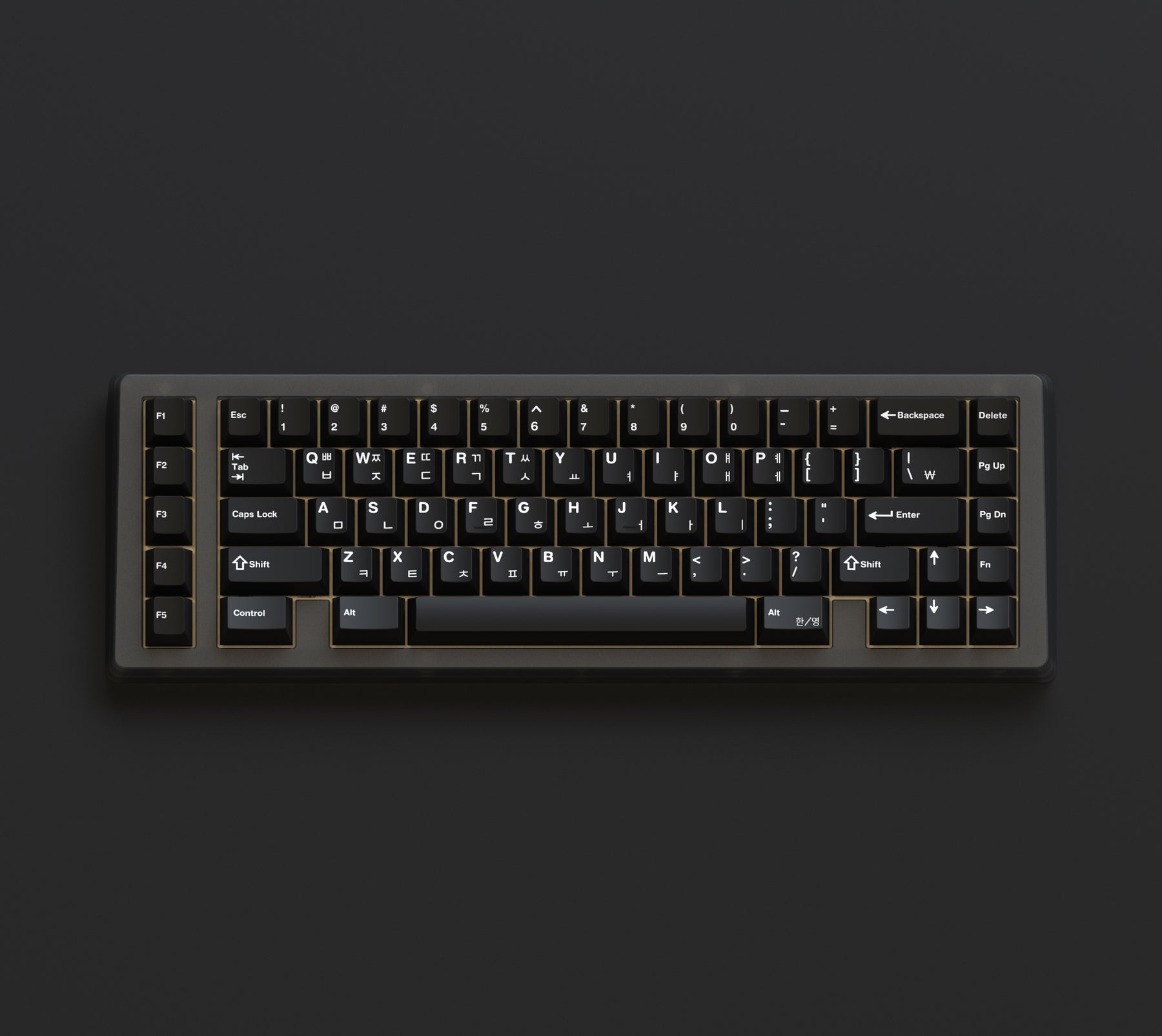 GMK CYL WoB and BoW Hangul R2 Keycaps - White on Black - Base