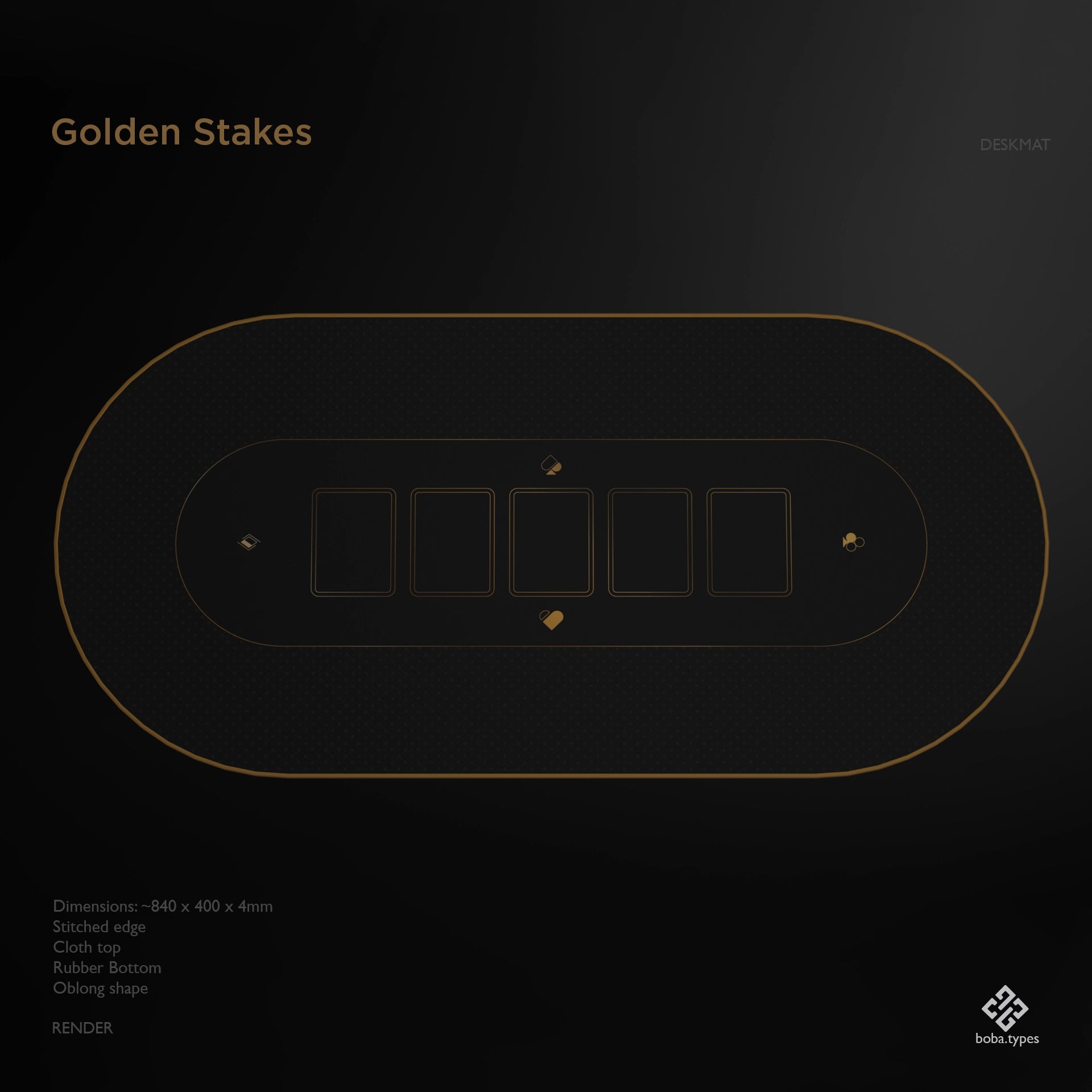 Deskmat - Black & Gold