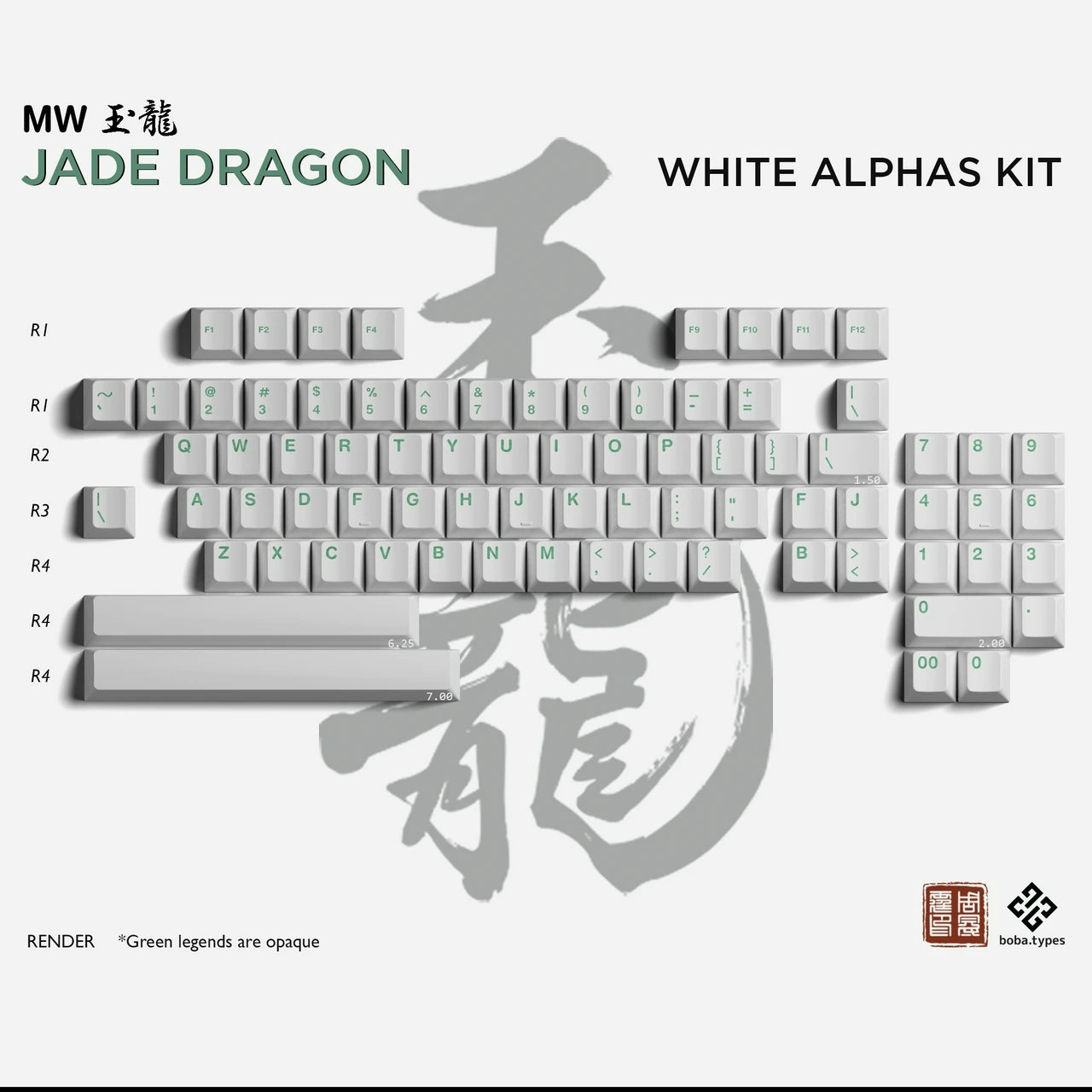 MW Jade Dragon Keycaps