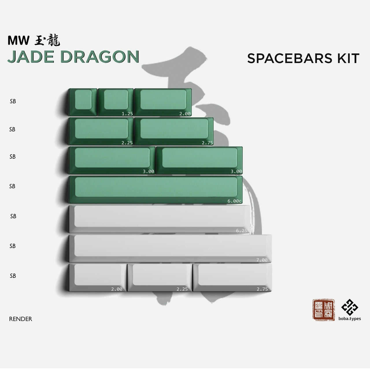 MW Jade Dragon Keycaps