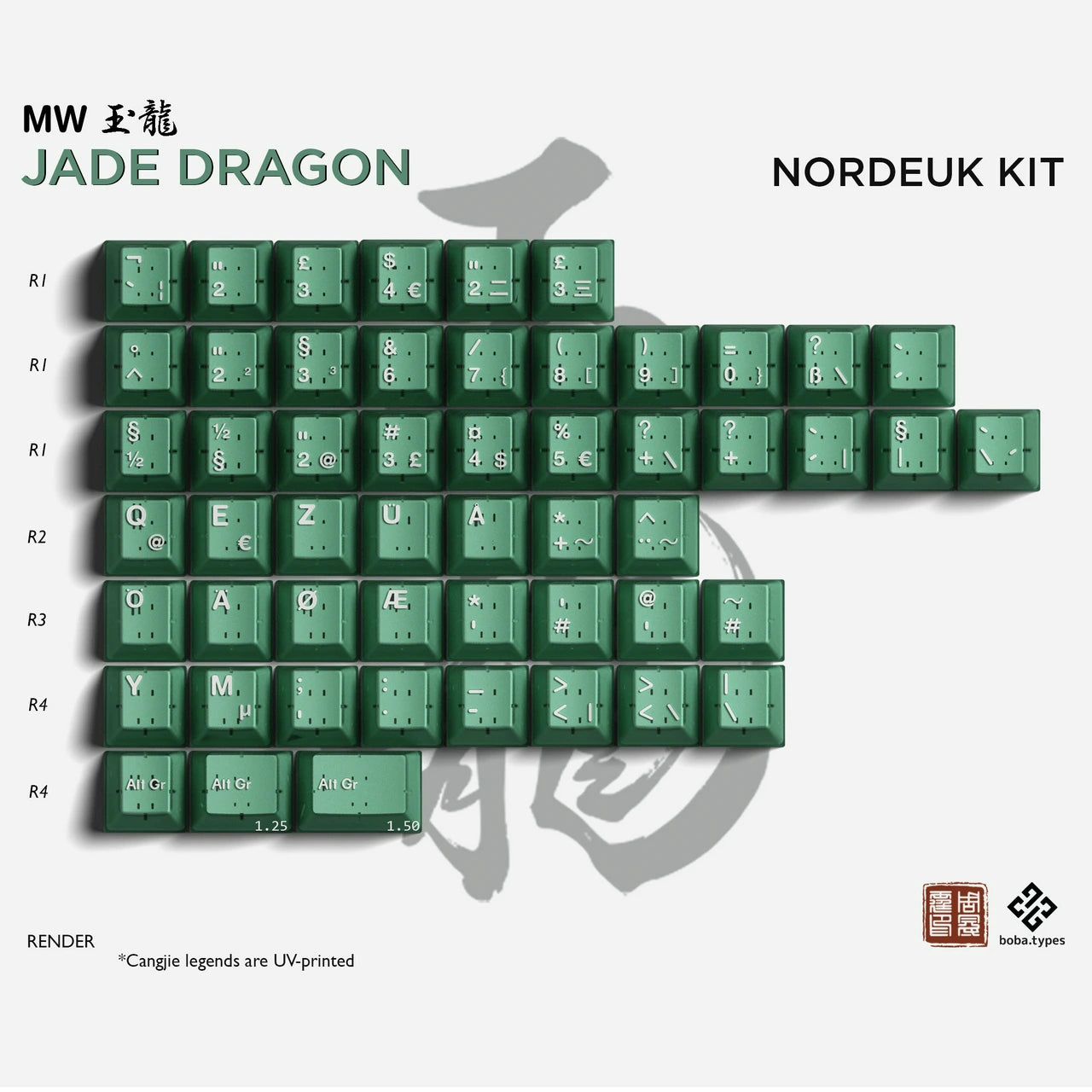 MW Jade Dragon Keycaps