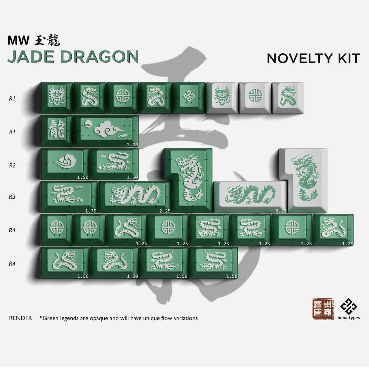 MW Jade Dragon Keycaps