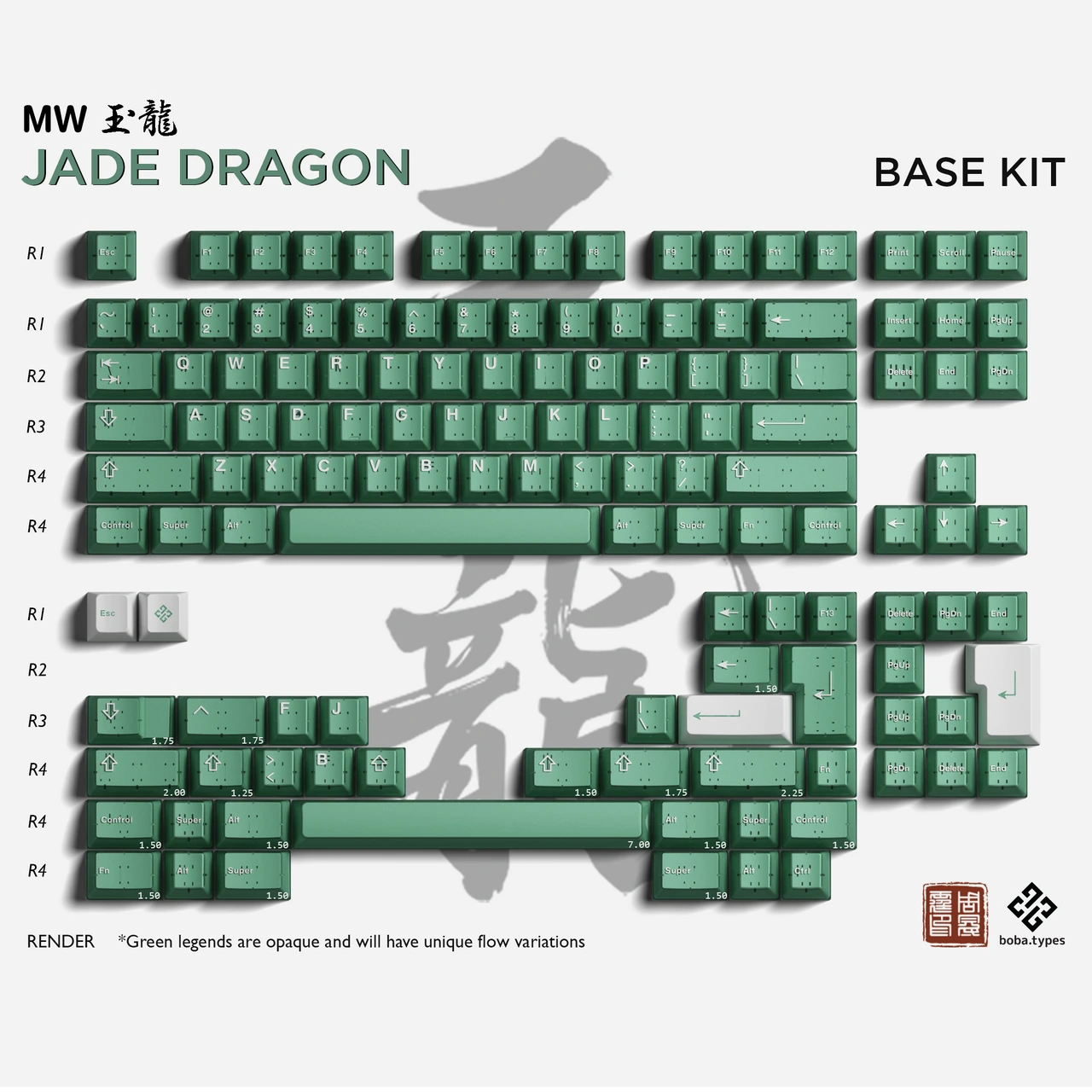 MW Jade Dragon Keycaps