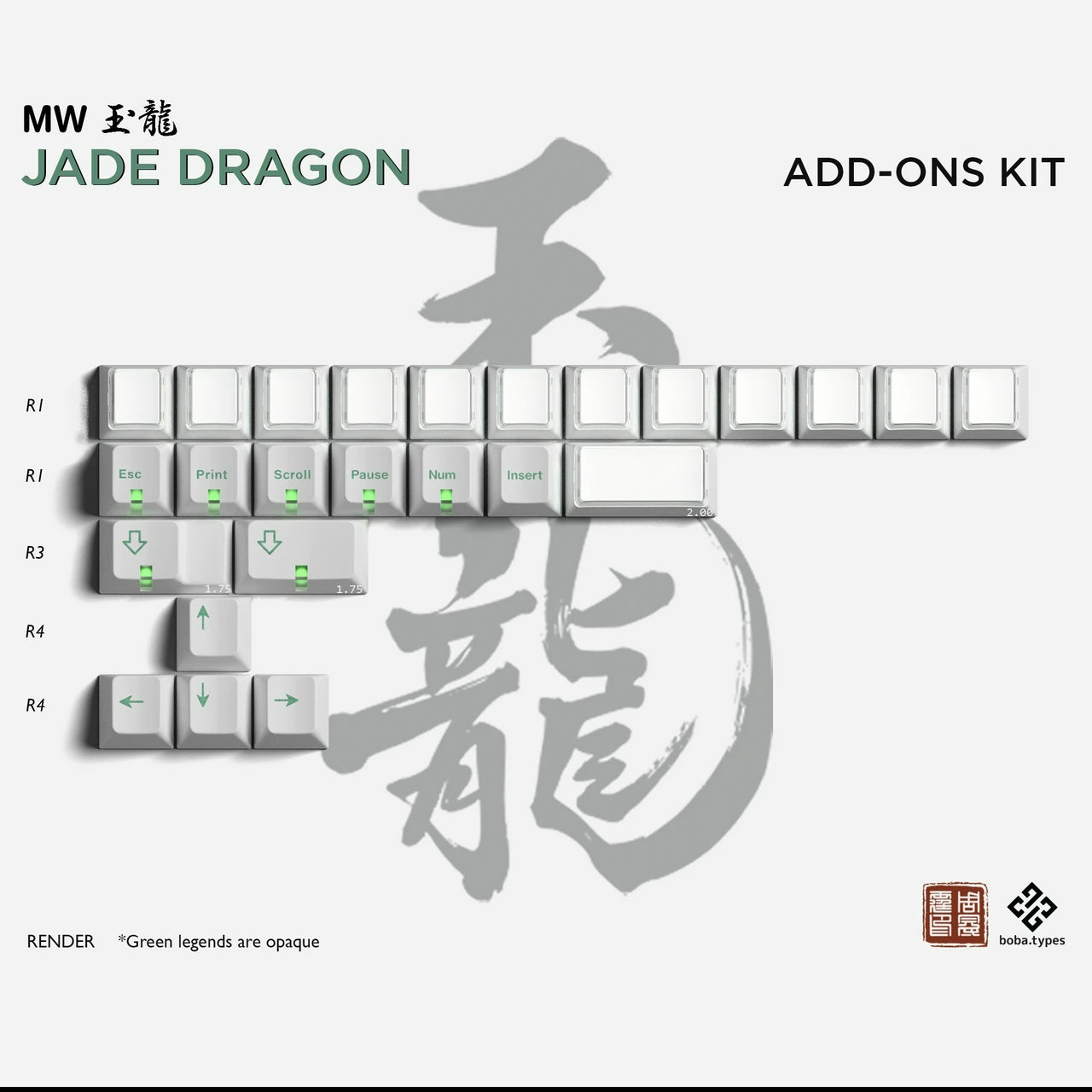 MW Jade Dragon Keycaps